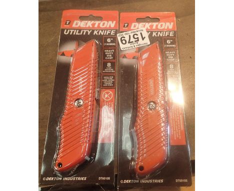 Two new Dekton retractable utility knives. P&amp;P Group 1 (£14+VAT for the first lot and £1+VAT for subsequent lots) 