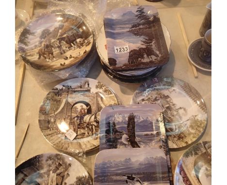 Collection of mixed ceramic cabinet plates. Not available for in-house P&amp;P, contact Paul O'Hea at Mailboxes on 01925 6591