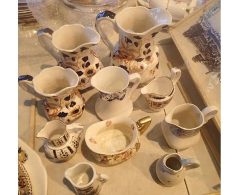 Mixed ceramic jugs including Royal Worcester and Ironstone examples. Not available for in-house P&amp;P, contact Paul O'Hea a