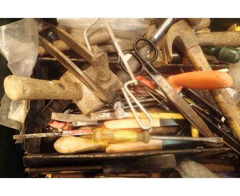 Large box of mixed hand tools. Not available for in-house P&amp;P, contact Paul O'Hea at Mailboxes on 01925 659133 