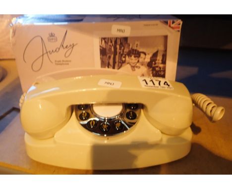 Audrey, GPO746 Retro push button telephone replica of the 1970s classic, compatible with modern telephone banking and any sta