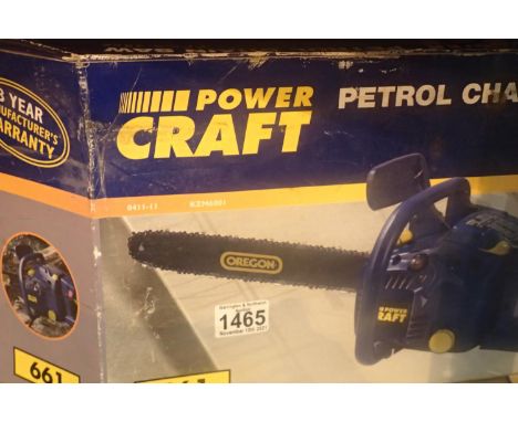 Boxed Power Craft petrol chainsaw, PPCS-38cc. Not available for in-house P&amp;P, contact Paul O'Hea at Mailboxes on 01925 65