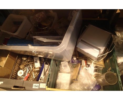 Three boxes of mixed tools and hardware items. Not available for in-house P&amp;P, contact Paul O'Hea at Mailboxes on 01925 6