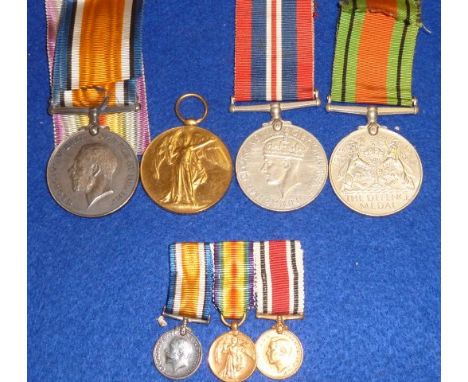 Two First World War Medals awarded to Captain E Jefferson together with two Second World War examples and three Officer's Dre