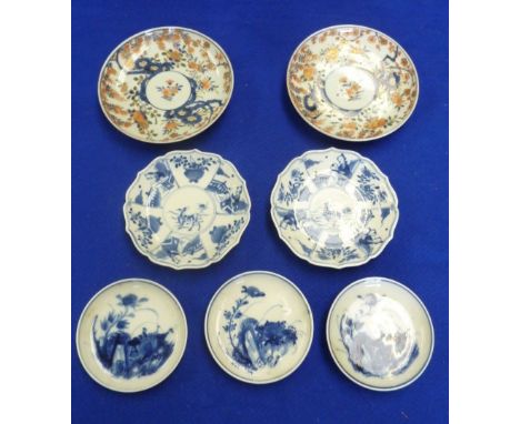 A selection of hand decorated Oriental Saucer Dishes including two 19th Century Japanese Imari examples, a pair of 19th Centu