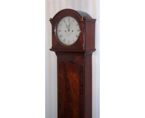 An early 19th Century eight day mahogany cased Longcase Clock (Irish), the 12" cream painted dial with Roman numerals and sig