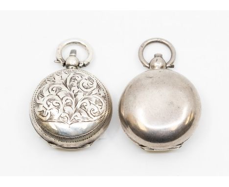 An Edwardian plain silver sovereign holder, by Joseph Gloster, Birmingham, 1901 and another engraved example, by AJ, Birmingh