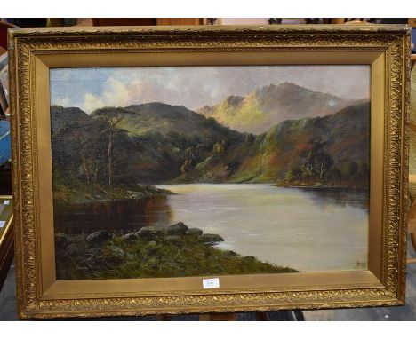 John Bates Noel (1870-1927), British, mountainous scene possibly of Scotland, oil on canvas, signed l r, 50 x 75cm, in gilt f