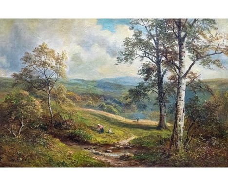 George Turner (British, 1843-1910), Knowle Hills, Derbyshire, signed l.l., titled verso, oil on canvas, 50 by 75cm, gilt fram