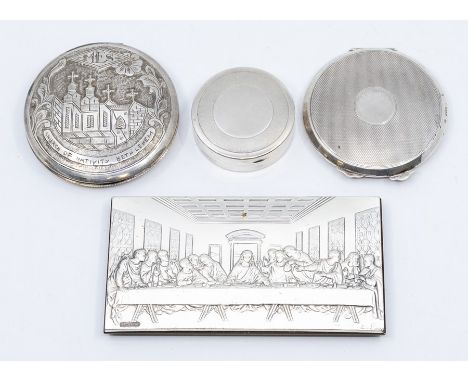 A collection of sterling and continental silver to include: a George V silver circular watch case, the interior cover with mi