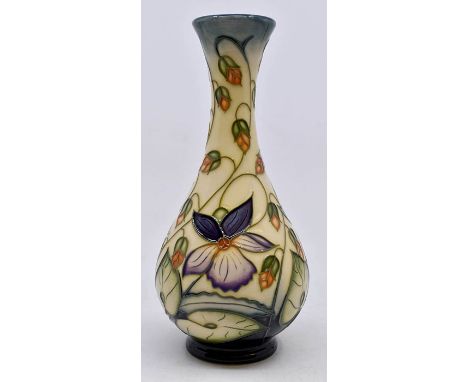 Moorcroft Pottery: A Moorcroft 'Sweet Thief' pattern vase designed by Rachel Bishop. Height approx 16.5cm. Impressed Moorcrof