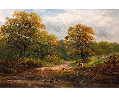 George Turner (British, 1843-1910), A Wayside Rest, a Derbyshire Lane, signed and dated 1886 l.r., titled verso, oil on canva