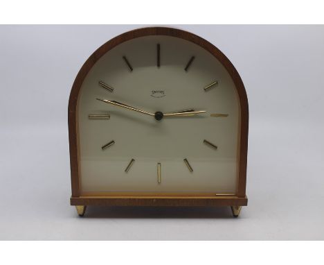 A 1960's Smiths 8 day mantel clock, light mahogany case