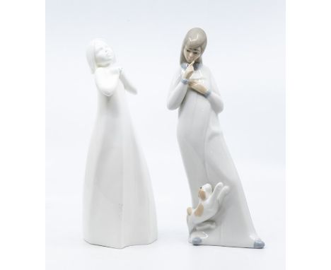 A Nao style figure with Royal Doulton figure Images Thankful