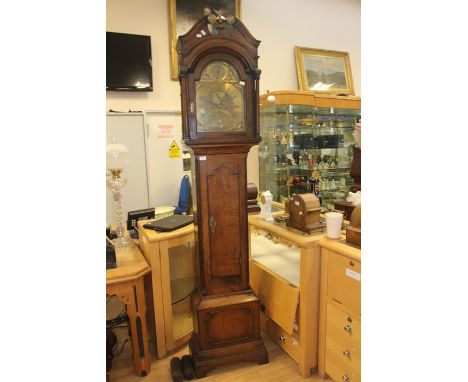 A George III oak longcase clock, having a brass dial inscribed 'Josh - Jones Brecknock', eight day movement