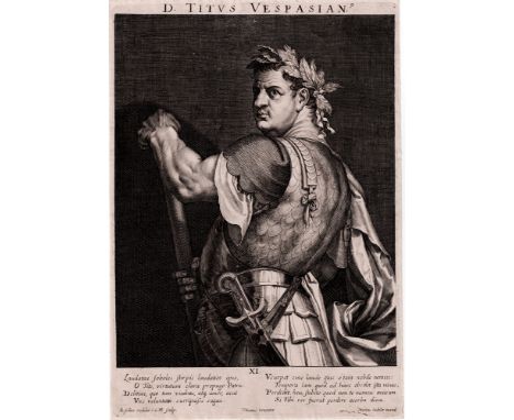 Aegidius Sadeler -  Emperor Titus Vespasian - Before 1629  /  Description:  Titus Vespasian.  From set of Roman Emperors and 