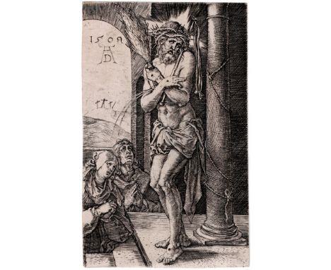 Albrecht Dürer, Christ as the Man of Sorrows standing by a column  /  Description:  Christ as the Man of Sorrows standing by 