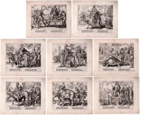 Maarten van Heemskerck, Dirk Volkertsz Coornhert - Patientiæ Triumphus, 1559 - Complete series (8)  /  Description:  The comp