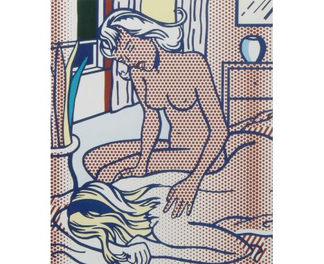 Roy Liechtenstein Lithograph in colors 'Two nudes', signed. Kleurenlithografie 'Two nudes', gesigneerd 18 x 15.5 cm
