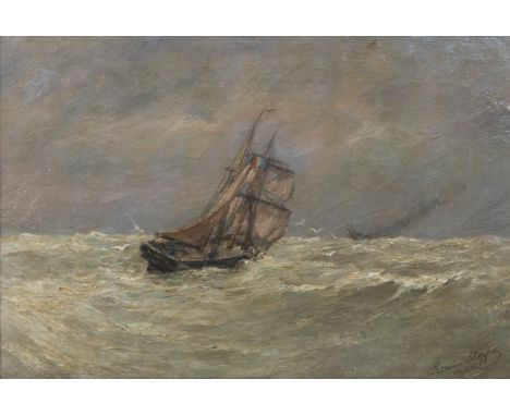 Romain STEPPE (1859-1927) Oil on panel Marine, signed. Olie op paneel Marine, gesigneerd 27.5 x 40.5 cm