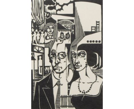 Graphics Collection: Gust. De Smet, Hubblau, Hubblau Linocut 6/36, signed and dated 76 Gust. De Smet print after the painting
