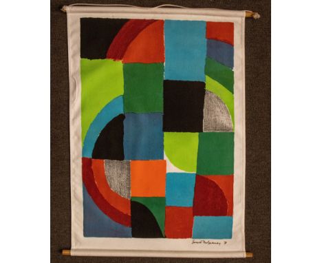 Sonia DELAUNAY (1885-1979) Lithograph on canvas Italy. Signed and dated '71. Lithografie op doek Italy Gesigneerd en gedateer