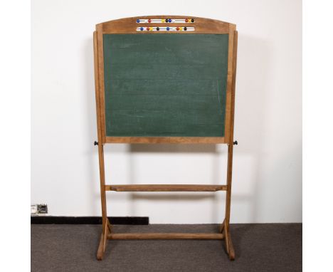 Vintage Torck blackboard with abacus Vintage Torck schoolbord met telraam H 138.5 cm