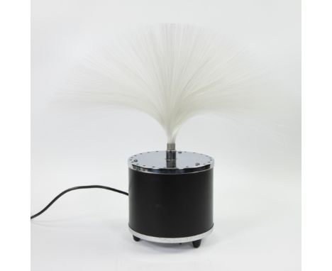 Cima fibre optic table lamp, seventies Bundle of glass fibre wires held together with an aluminium ring with 6 colour changin