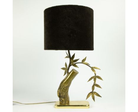 Mid-Century massive brass tree table lamp in the style of Willy Daro, 1960s Mid-Century massief messing boom tafellamp in de 