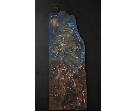 Modern school Mixed media Mixed media on panel. Signed and dated '84. Gemengde techniek op paneel gesigneerd en gedateerd '84
