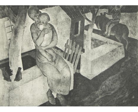 Anto CARTE (1886-1954) Etching Maternité. Ets Maternité. 24.5 x 33.5 cm