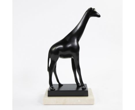 François POMPON (1855-1933) Sculpture in bronze with black patina 'Giraffe'. signed Pompon and numbered 39/48. with stamp bro