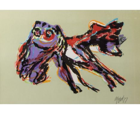 Karel APPEL (1921-2006) Lithograph in colors No title, signed. Kleurenlithografie Zonder titel, getekend. 38 x 56 cm