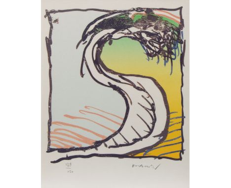 Pierre ALECHINSKY (1927) Lithograph Genoux dans la robe. Signed and numbered 129/150. Lithografie Genoux dans la robe. Gesign