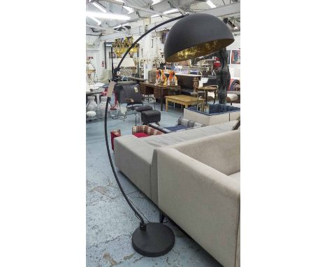 FLOOR LAMP, vintage 1950's Italian inspired design with gilded interior, 180cm H.