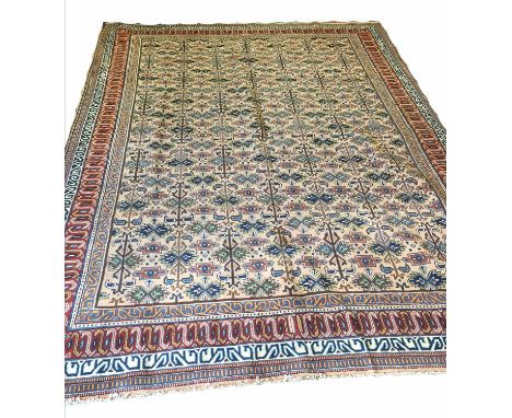 FINE AND RARE PERSIAN MOUD CARPET, 320cm x 236cm.