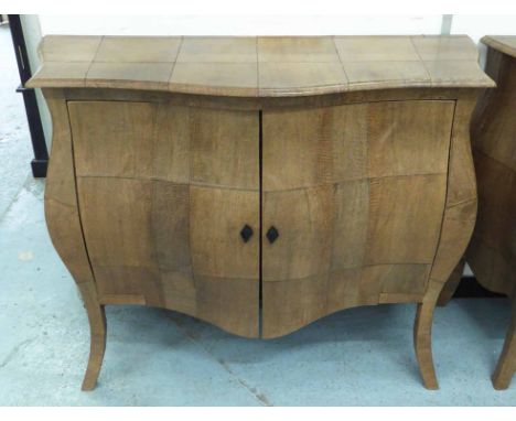 GINGER BROWN FRANCE BOMBE COMMODE, (similar to the previous lot) 120cm W x 96cm H x 50cm D. (with faults)