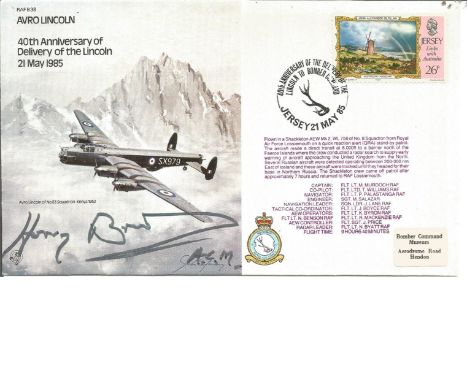 Air Chief Marshal Sir Harry Broadhurst signed RAF B38 Avro Lincoln cover. Commemorates the 40th Anniversary of Delivery of th