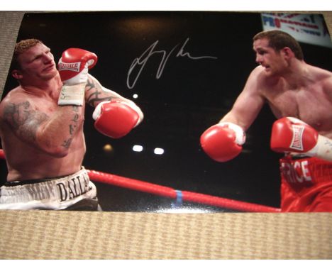 David Price boxing champion autographed large photo. High quality 16x12 photograph signed by boxer David Price seen in a dome