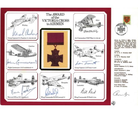 Award of the Victoria Cross signed by Leonard Cheshire, John Cruickshank, Norman Jackson, Rod Learoyd, Bill Reid, Leonard Tre