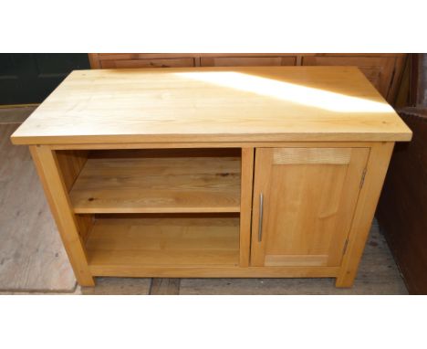 A light Oak TV unit with cupboard