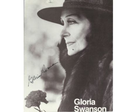 SWANSON GLORIA: (1899-1983) American Actress, an Academy Award nominee. Signed 8 x 11.5 photograph of Swanson in a semi-profi