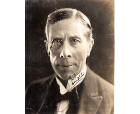 ARLISS GEORGE: (1868-1946) English Actor, Academy Award winner. Vintage signed sepia 8 x 10 photograph of Arliss in a head an