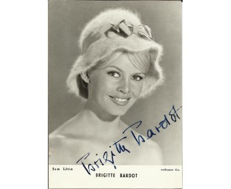 BARDOT BRIGITTE: (1934-     ) French Actress and Sex Symbol. An excellent vintage signed 5 x 7 photograph of the pretty actre