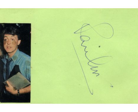 MCCARTNEY PAUL: (1942-     ) English Singer & Musician, a member of The Beatles. Blue ink signature ('Paul M', a slightly hur