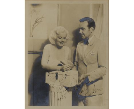 HARLOW JEAN: (1911-1937) American Actress & Sex Symbol. Rare vintage signed and inscribed sepia 7.5 x 9.5 photograph, an unus