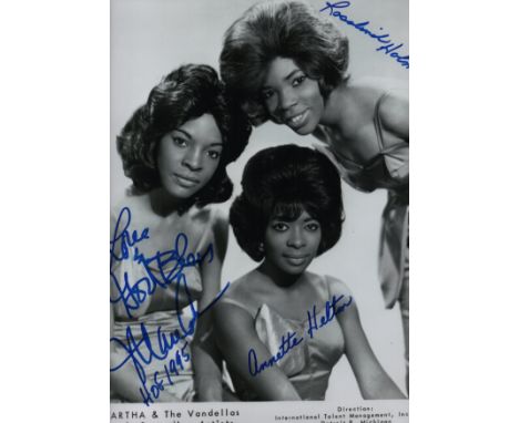 REEVES MARTHA & THE VANDELLAS: Signed 10.5 x 12.5 photograph by all three members of the American Motown vocal group of the 1