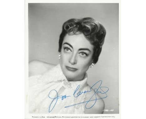 CRAWFORD JOAN: (1904-1977) American Actress, Academy Award winner. Signed 8 x 10 photograph of Crawford in a head and shoulde