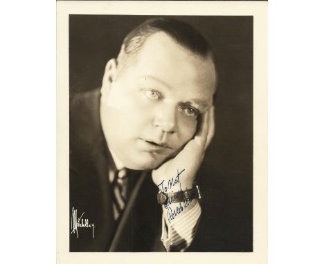 ARBUCKLE ROSCOE 'FATTY': (1887-1933) American Silent Film Comedian. Rare signed and inscribed sepia 8 x 10 photograph of Arbu