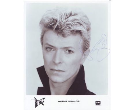 BOWIE DAVID: (1947-2016) English Singer & Songwriter. Signed 8 x 10 photograph of Bowie in a head and shoulders pose. The pub